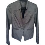 Anne Klein  One Button Stretch Collarless Peplum Back Short Blazer Suit Jacket 2 Photo 0