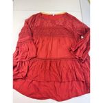 Taylor & Sage shirt with floral prints and lace and crochet Red Sz S Photo 3