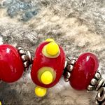Red lamp work bead bracelet with silver and Swarovski crystals Photo 8