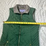 Laura Scott  Size S Puffer Vest Green Quilted Taupe Faux Fur Outdoors Cozy Layer Photo 7