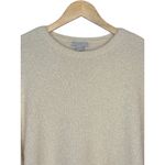H&M  Cream Sparkle Knit Sweater Long Sleeve Crew Neck Shimmer Women Size Medium Photo 3