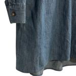Loft Ann Taylor  Women's M Blue Denim Long Sleeve Tunic Dress Short Side Pockets Photo 10