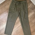 Chico's Chico’s Green Cargo Pockets Elastic Waist Tie Belt Pants ~ Size 2R (US 12R) Photo 9