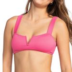 Amazon New swim crinkle texture hot pink padded swim suit bra size small Photo 0