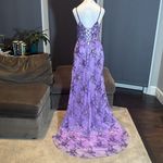 Women’s Purple Mermaid Fit Prom Party Dress Sparkly Sequins Lace Up Back Size 8 Photo 3