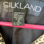 Silkland 100% silk size 14 animal print button front jacket. Tan Photo 3