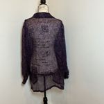 Josephine Chaus  Purple Floral Sheer Button Down Blouse Top Sz 16 100% silk Photo 2