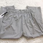 Nine West π high rise wide leg knit gingham jacquard pull on pants black white Photo 3