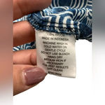 Escapada  Navy Blue and White Geometric Dress with Scrunch Waist Size Large‎ Photo 5