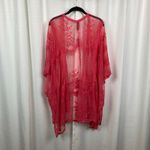 Torrid  Pink Mesh Embroidered Ruana Kimono Sz.OS NWT Photo 11