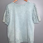 Jane and Delancey Sky Blue Eyelet Short Sleeve Blouse Large Photo 5