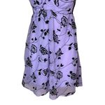 Vintage Purple and Black Floral Print Nightgown Size Small Photo 2