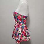 Forever 21 pink floral peplum strapless top size medium Photo 3