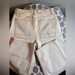 BLANK NYC  Cream High-Waisted Jeans gold thread NWT large back pockets cotton Photo 7