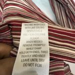 Apt. 9  Stretch Small Striped Red 3/4 Sleeve Top V-Neck Buttoned Retro Y2K‎ Work Photo 10