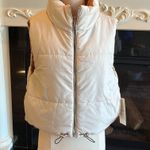 Cozy Reversible Puffer Vest Sleeveless Jacket Womens Medium Beige Tan Trendy New Photo 11