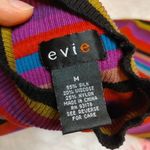 Evie Striped Stripes Sleeveless Collar Shirt Size Medium Silk Viscose Cute Red Photo 5