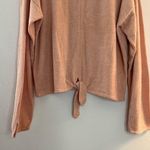 Barefoot Dreams Top CozyChic Ultra Lite Tie Front Lounge Pullover Pink Sz 1X EUC Photo 4