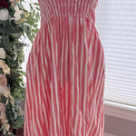 Target ⚜️ 3/$25 ⚜️ NWOT Pink and White Striped Strapless Dress, XS. Photo 0
