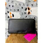 Betsey Johnson Black Bat Wristlet Wallet Zip Around Vegan Leather Halloween NWT Photo 1