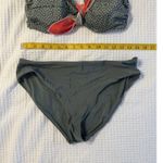 H&M Green Bathing Suit Polka Dot Strapless US 10 Removable Tie Full Coverage Photo 2