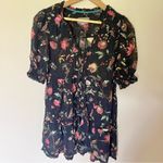 Anthropologie Salzburg Floral Tiered Tunic Top Puff Sleeve Button Front XS Photo 4