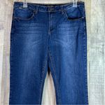 Max jeans Size 4 Skimmer Cropped 5 Pockets Belt Loops Dark Blue Wash Jea… Photo 2