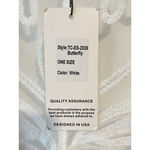 Tulip Creations Kimono Robe Womens One Size White Butterfly Lace Tie Front NWT Size M Photo 7