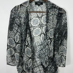 Status Chenault Sheer Open Front Kimono S Gray Boho Retro Art Deco Festival Top Photo 0