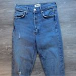 AGOLDE Nico Women's Light Blue Distressed Raw Slit Hem Jeans Size 24 Photo 2