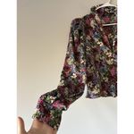 ZARA Floral Button Up V-Neck Top Size Medium Bohemian Feminine Flirty Cottage Photo 6