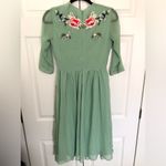 ASOS Sea Foam Green Embroidered Dress Size US 4 Photo 5