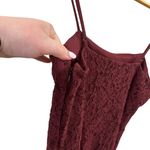 EXPRESS Maroon Floral Lace Midi Bodycon Dress Size Medium Photo 5