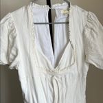 Anthropologie Maeve Short Sleeve Linen Corset Dress Medium Photo 3