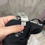 Athleta Stealth Strappy Sports Bra Black White Medium Support Low Cut Womens XS Photo 3