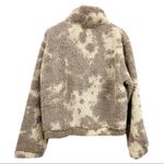 NEW Sage Collective Womens Jetsetter Cropped Teddy Jacket Dune Camo‎ Tie Dye XL Brown Photo 2