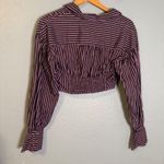 Free People Ophelia Corset Button Down Cropped Purple Stripe Size Small Grunge Photo 6