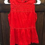Madewell  ruby red sleeveless cinched shirt -small Photo 0
