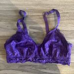 SHIMMER FLORAL LACE AND MESH BRALETTE Purple Size 1X Photo 3