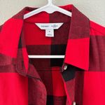 Old Navy Red Black Plaid Classic Top, size M Photo 3