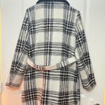 Plaid Winter Coat w/ Faux Fur Collar Black Size L Photo 7