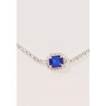 8 Other Reasons  Silver Blue Rhinestone Gem Pendant Choker Necklace NWT OS Photo 5