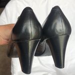 Etienne Aigner  Women's Chunky Heel Black Leather Pumps Size 9 Photo 3