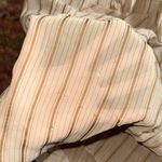 VTG SHEER BROWN STRIPE BUTTON UP SHORT SLEEVE BLOUSE Photo 8