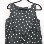 Apostrophe  Black Polka Dot Sleeveless Dress Knee Length Retro Tie Chic Large 12 Photo 2