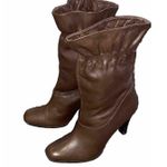 Worthington Women's 8M Heeled Ankle Bootie Soft Brown Leather Cinched Top Photo 1