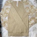 Anthropologie  Beige and Cream Lace Knit Sweater Photo 8