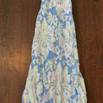 B Darlin Vintage B. Darlin Blue White Open Back Sparkly Fairy Maxi Gown Size 0 Photo 0
