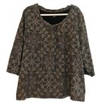 Croft & Barrow  Women’s Stretch 2 XL Tan Black Blouse Photo 0