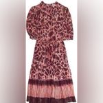Ulla Johnson  Dhalia Bordeaux Purple Maroon Batik Puff Sleeve Silk Dress Size 2 Photo 11